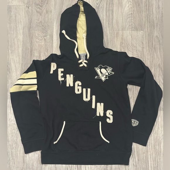 Old Time Hockey Pittsburgh Penguins Womens Medium Crosby Black Sweatshirt Hoodie - Picture 1 of 5